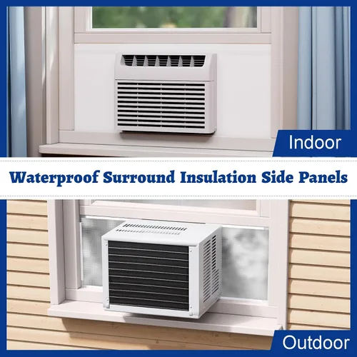 Vista 9 de Paneles de espuma con aislamiento de aire acondicionado de ventana con papel de aluminio, panel de aislamiento envolvente de CA para ventana