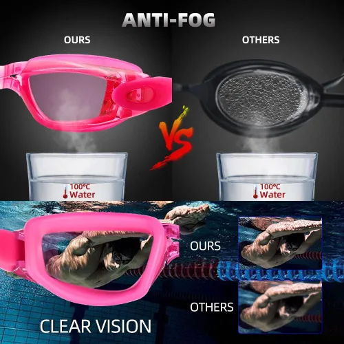 Vista 4 de Gafas de natación transparentes antivaho profesionales para gafas de natación para adultos, hombres y mujeres