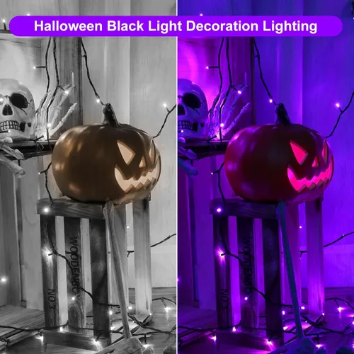 Vista 7 de AUMIO Paquete de 2 luces negras UV recargables de 405 nm con modos alto y Púrpura