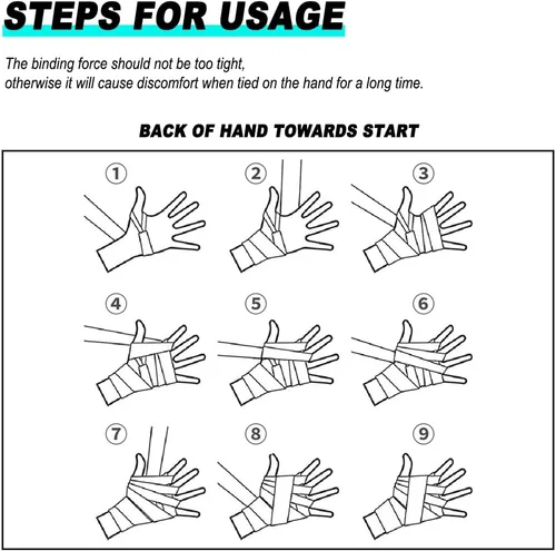 Vista 5 de LEKÄRO Vendas elásticas de algodón para boxeo Muay Thai para entrenamiento MMA para hombres y mujeres