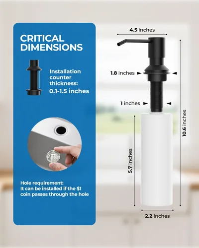 Vista 5 de WEWE Grifo de cocina con dispensador de jabón y rociador extraíble, grifo clásico de acero inoxidable de 3 modos para autocaravana, negro mate