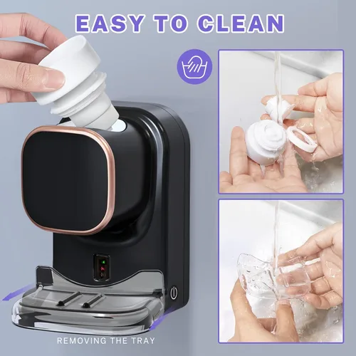 Vista 4 de Wekity Dispensador automático de pasta de dientes, dispensador eléctrico de pasta de dientes montado en la pared para niños y adultos, dispensador