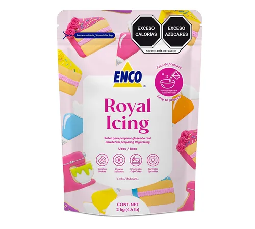 Vista 9 de ENCO White Royal Icing Mix sabor vainilla, glaseado para decorar galletas (1.1 lb (500 GR))