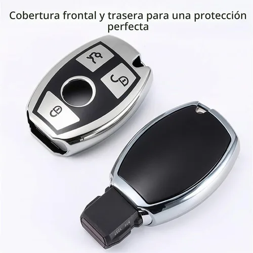 Vista 4 de Creativity Funda para llave de Mercedes Benz. Hermosa funda de TPU compatible con CLS CLK AMG ML C CL E S SL SLK G GLC GLE GLS M R Smart Remote Key