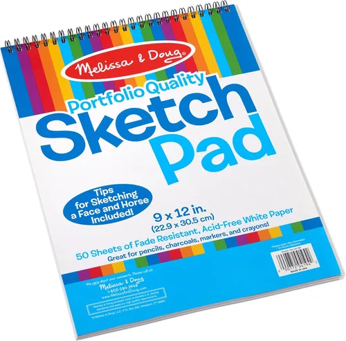 Vista 3 de Melissa & Doug Bloc de bocetos (9) - Certificado FSC Professional-Quality Paper, For Pencils Markers & Crayons, Encourages Creative Expression