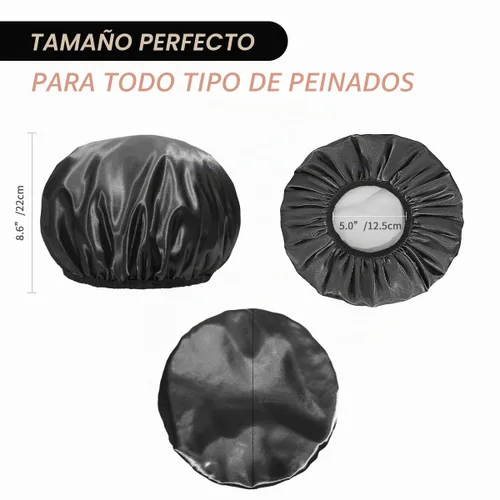 Vista 2 de Aquior Gorro de ducha extra grande para hombres, satén EVA de doble capa, impermeable, reutilizable, para mujeres, cabello largo