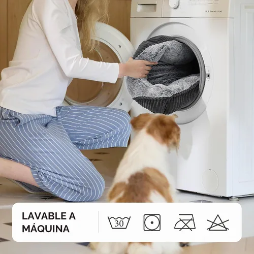 Vista 6 de Bedsure Cama lavable para perros pequeños y gatos, cama rectangular para cachorros, 20 x 19 x 6 pulgadas