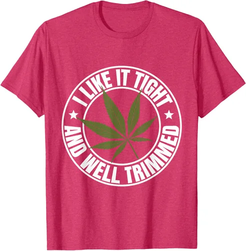 Vista 23 de Weed Cannabis Medical Marihuana I Like It Camiseta ajustada y recortada, Negro, S