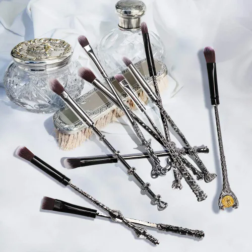 Vista 6 de Juego de brochas de maquillaje con varita, juego de 10 brochas de maquillaje para mujer de ARALOR