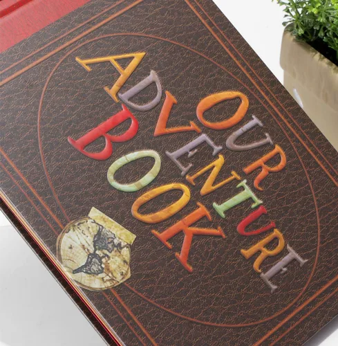 Vista 3 de Álbum de Fotos para Scrapbook, Nuestro Libro de Aventuras, Palabras en Relieve Tapa Dura Película Up Álbum de Recortes de Viaje para Aniversario