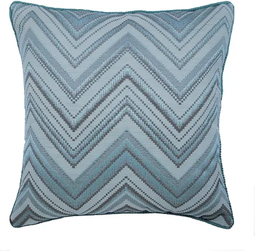 Vista 168 de The HomeCentric Funda de almohada con cremallera, funda de cojín azul de 12 x 12 pulgadas, funda de cojín de algodón bordado para sofá, diseño