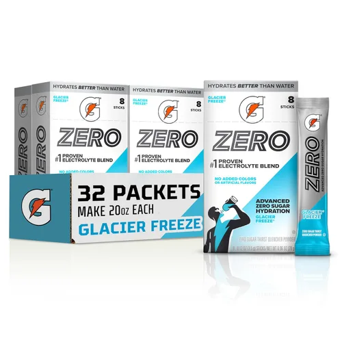 Vista 11 de Gatorade Mezcla de bebida en polvo con electrolitos sin azúcar, Mashups Glacier Freeze-Fruit Punch, (32 porciones), sin sabores artificiales, sin