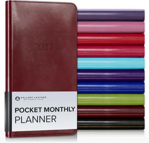 Vista 19 de Gallery Leather Agenda mensual grande 2026-2027 Acadia Navy