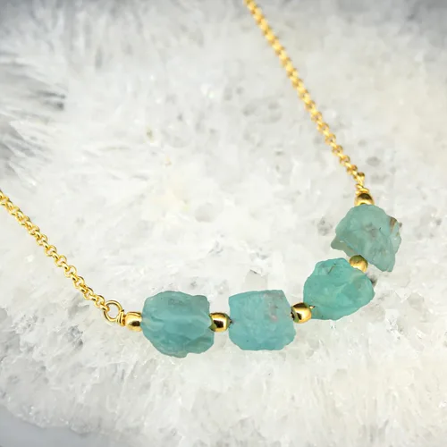 Vista 8 de Gempires Natural Raw Bar Crystals Pendant Necklace Handmade Jewelry 22 inch Adjustable Chain