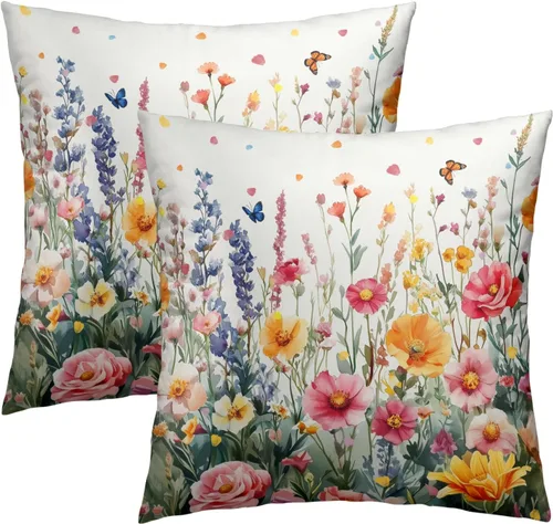 Vista 18 de Giwawa Juego de 2 fundas de almohada de calabaza otoñal de 16 x 16 pulgadas, fundas de cojín de algodón de madera de girasol para sofá, patio