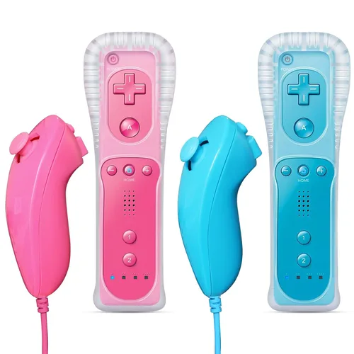 Vista 8 de FASIGO Remote Controller with Nunchuck, Compatible with Nintendo Wii/Wii U, 2 Pack (Black)