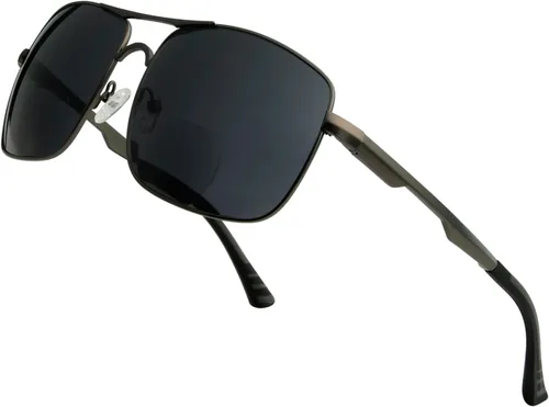 Vista 12 de BFOCO Gafas de sol bifocales con bisagras metálicas y sin tornillos para hombre - Sports Bifocal Sunnies (negro brillante) +1.00