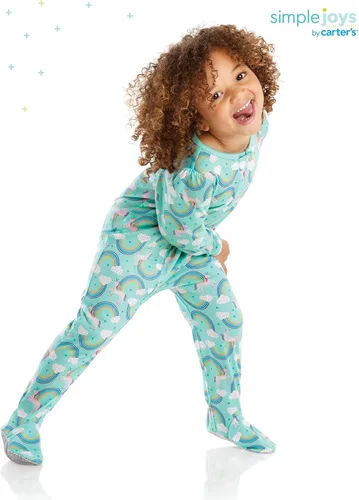 Vista 2 de Simple Joys by Carters - Pijama de poliéster con pies para bebé y niño pequeño 3
