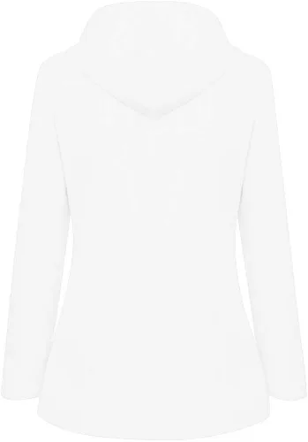 Vista 2 de NDVYXX Impermeable de manga larga con dobladillo de invierno para mujer, con capucha, a rayas, con cordón suave, delgado, poliéster
