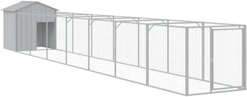 Vista 19 de vidaXL Casa para Perros con Techo Antracita 46.1"x239.8"x48.4" Acero Galvanizado