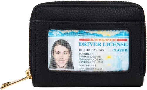 Vista 2 de Cartera pequeña con tarjetero y ventana de identificación, con zíper