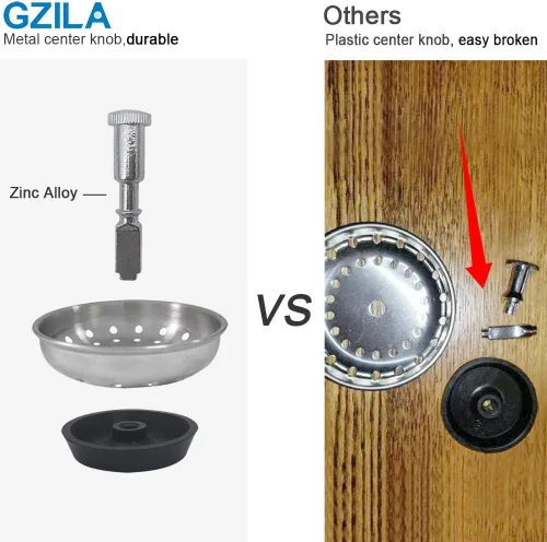 Vista 6 de GZILA Tapón de colador de cesta de fregadero de cocina, repuesto para desagüe de fregadero de cocina estándar de 3-1/2 pulgadas, acero inoxidable