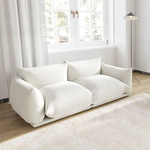 Vista 13 de JACH Mid-Century - Sofá modular moderno de felpilla para sala de estar, sofás minimalistas profundos de 3 asientos con cojín grueso, muebles cómodos