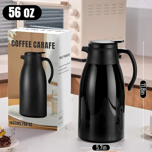 Vista 7 de PARACITY Jarra térmica de café con forro de acero inoxidable, jarras de café para mantener el calor, urna de café aislada al vacío de doble pared