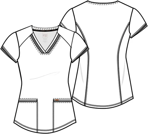 Vista 7 de Form Scrubs para mujer, cuello en V elástico de punto CK840
