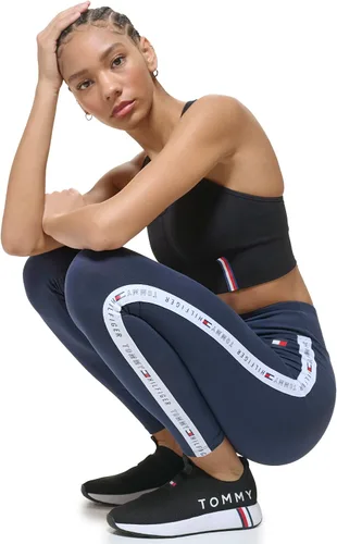 Vista 4 de Tommy Hilfiger Leggings elásticos de tiro alto con logotipo para mujer