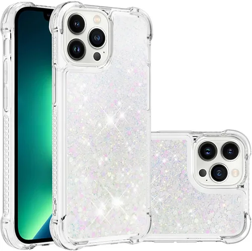 Vista 20 de LEMAXELERS Funda para iPhone 15 de 6.1 pulgadas, Bling Glitter Liquid Clear Case Flotante Arenas movedizas a prueba de golpes Funda protectora