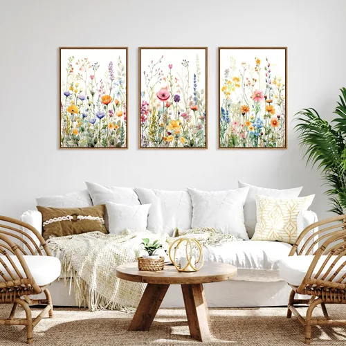Vista 127 de FWIEXA Juego de Arte de Lienzo Bohemio Enmarcado para Pared, Cuadros Botánicos Verde Salvia Decoración de Pared, Impresiones de Arte de Plantas