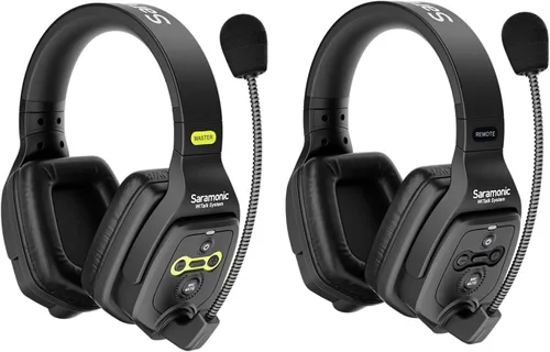Vista 2 de Saramonic WiTalk-WT2D Full Duplex Wireless Intercom Headset System para 2 Personas 1.9GHz Comunicación Intercomunicador Auriculares con Estuche