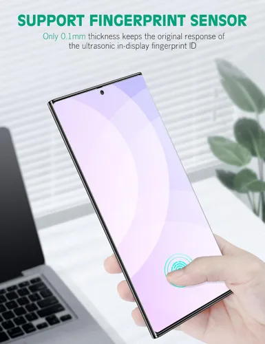 Vista 4 de apiker Paquete de 4 protectores de pantalla compatibles con Samsung Galaxy Note 10 Plus, película de TPU suave, compatible con sensor de huellas