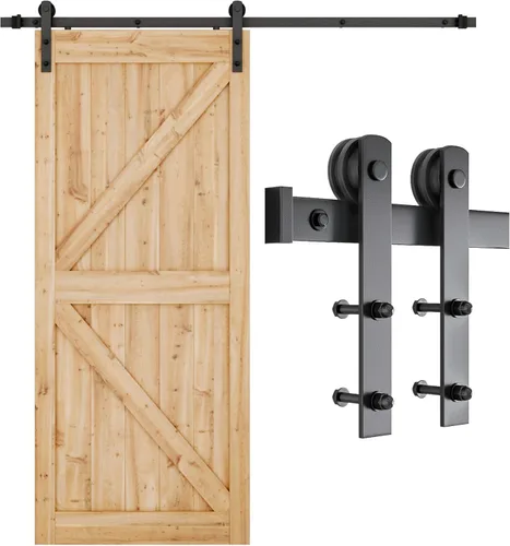 Vista 14 de SMARTSTANDARD Kit de herrajes para puerta corrediza de granero de 4 pies