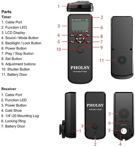 Vista 7 de PHOLSY Control remoto con temporizador de cámara con HDR compatible con Canon R100 R8 R6ii R7 R10 90D 250D 850D 6Dii 7Dii G1Xiii; para Olympus OM-1