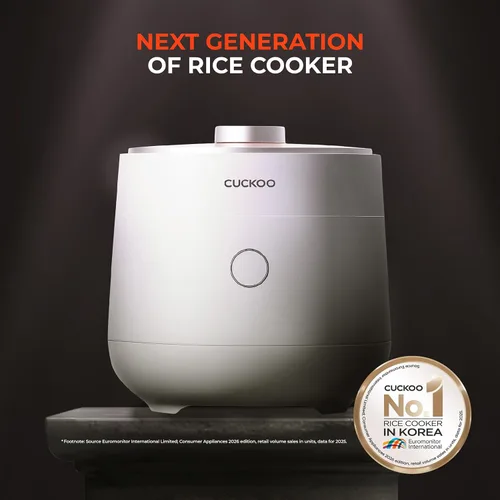 Vista 2 de CUCKOO Olla arrocera a presión doble de 6 tazas sin cocer / 12 tazas cocidas con tecnología de calentamiento por inducción, sistema de presión