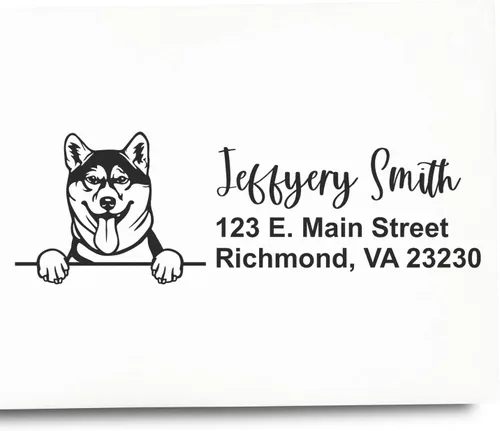 Vista 71 de American Bulldog Stamp Duo, Custom Return Address for Dog Lovers, Personalized Mail Mark for Letters and Cards