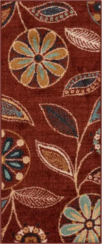 Vista 39 de Maples Rugs Reggie - Alfombra bohemia con estampado floral, 1 pies 8 Gris oscuro