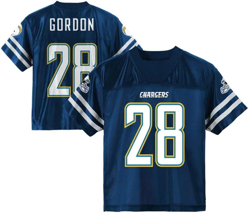 Vista 2 de Outerstuff Melvin Gordon Los Angeles Chargers #28 - Camiseta para jóvenes con nombre y número