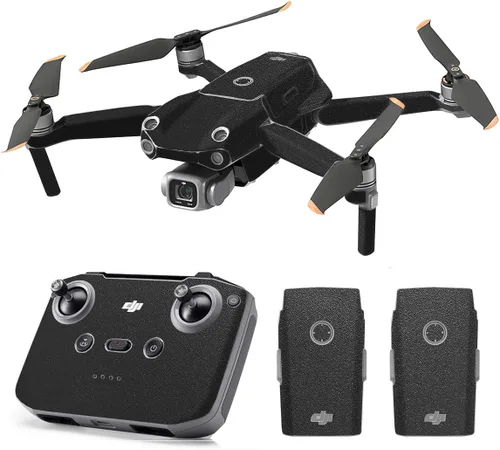 Vista 17 de SopiGuard Skin for DJI Mavic Air 2s Juego completo de calcomanías de vinilo de precisión + controlador + 3 fundas de batería (3M negro carbón)