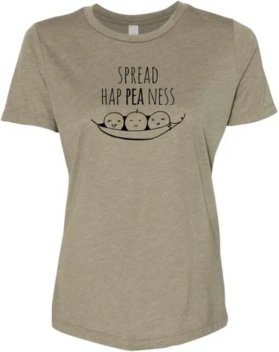 Vista 15 de Cute Women's Screen Printed Crew Neck Tee, Shirts With Sayings, Dusty Blue or Olive