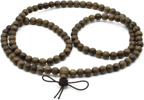 Vista 4 de Zen Dear Pulsera unisex de ébano enterrado con cuentas de oración budista de Buda