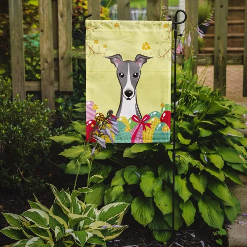 Vista 419 de Caroline's Treasures BB1923GF Bandera decorativa para jardín con diseño de Border Collie, para caza de huevos de Pascua, para jardín, jardín, patio