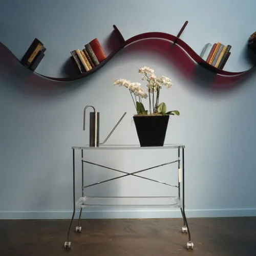 Vista 9 de Kartell Estantería Bookworm de Ron Arad, paquete de 1, color negro opalino