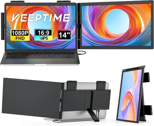 Vista 11 de KEEPTIME Monitor portátil 4K de 13.3 pulgadas 3840 x 2160 UHD USB-C HDMI, monitor para laptop, 100% sRGB IPS pantalla de juegos para computadora HDR
