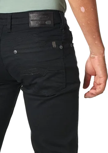 Vista 4 de Buffalo David Bitton Vaqueros Rectos Seis Para Hombre Indigo arrugado y auténtico