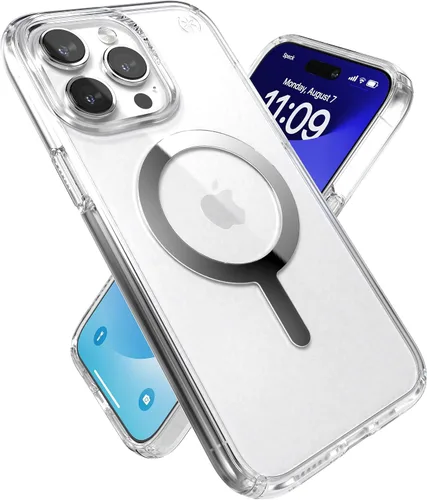 Vista 20 de Speck Presidio LUX - Funda para iPhone 17, compatible con MagSafe, funda protectora delgada, color negro desvanecido/gris pizarra/blanco