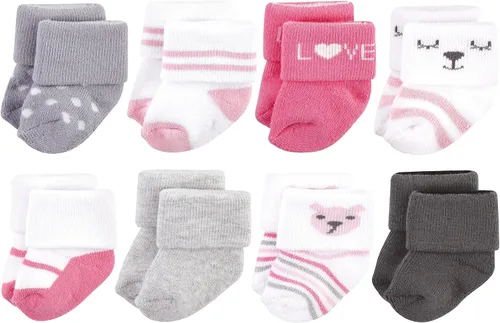 Vista 130 de Hudson Baby - Calcetines de algodón para bebés recién nacidos y Terry para niñas bebés