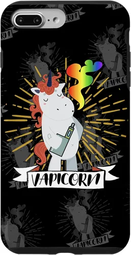 Vista 9 de iPhone 14 Vapicorn - Unicornio Vaping Divertido - Funda Rainbow Vape Clouds